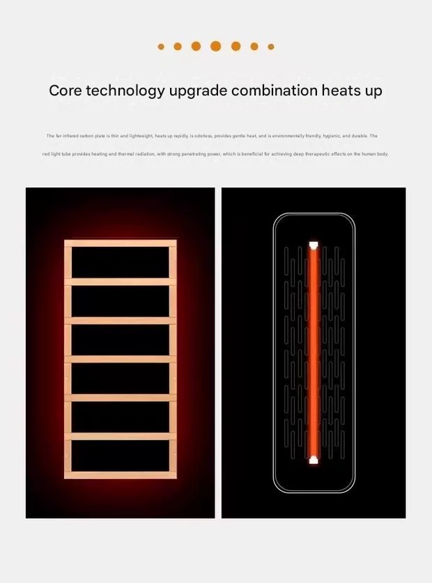 Chromotherapy lighting inside the sauna